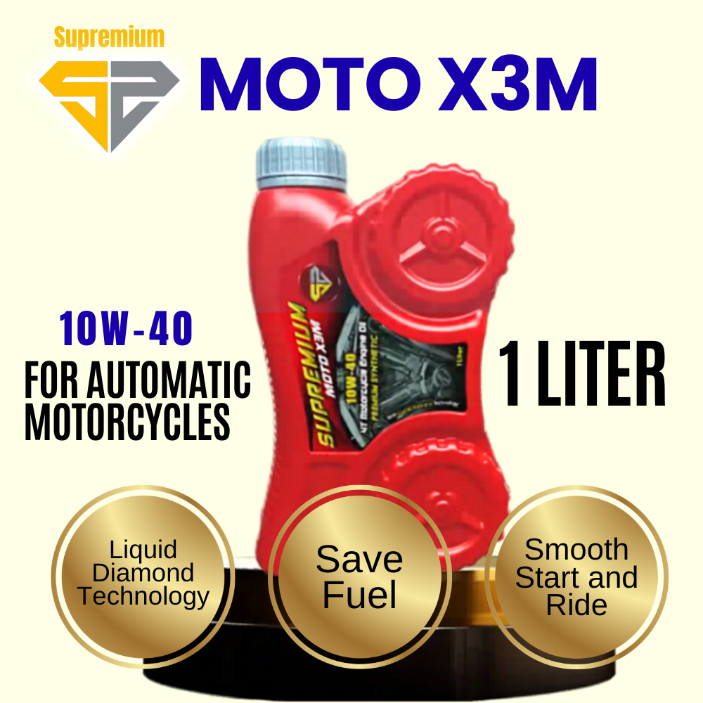 For Automatic Motor 𝗦𝗨𝗣𝗥𝗘𝗠𝗜𝗨𝗠 𝗠𝗼𝘁𝗼 𝗫𝟯𝗠 𝟭𝟬𝗪-𝟰𝟬, 2-Wheels, Automatic (1 Liter)